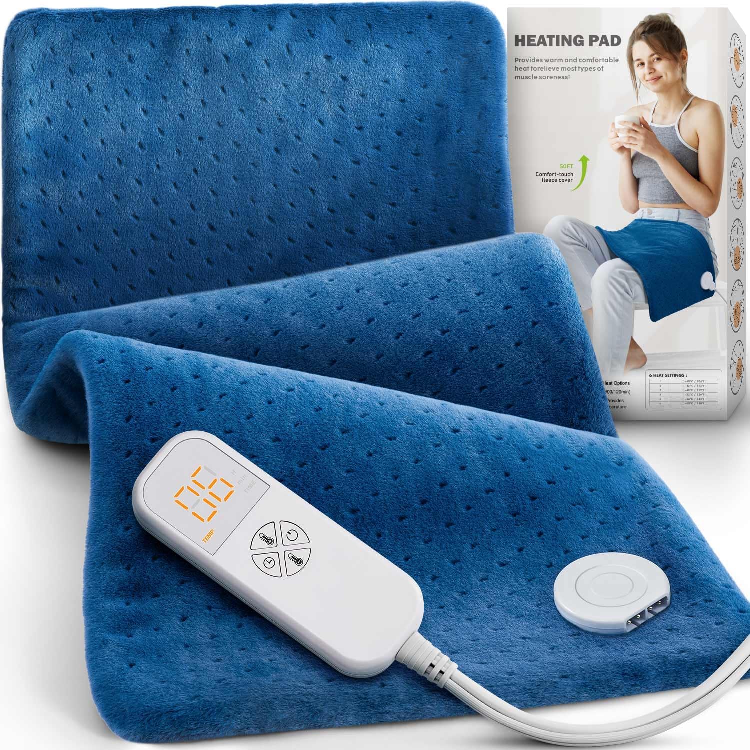 Electric Heating Pad for Back Pain & Cramps - 12